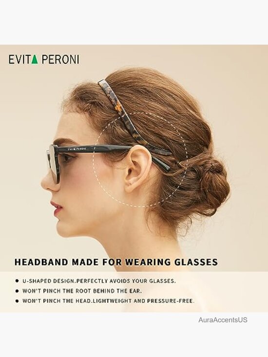 Curved Acetate Headband for Glasses Non Slip Thin Hairband main image 5